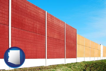 a highway noise barrier - with Arizona icon