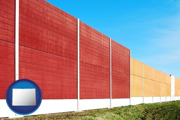 a highway noise barrier - with Colorado icon